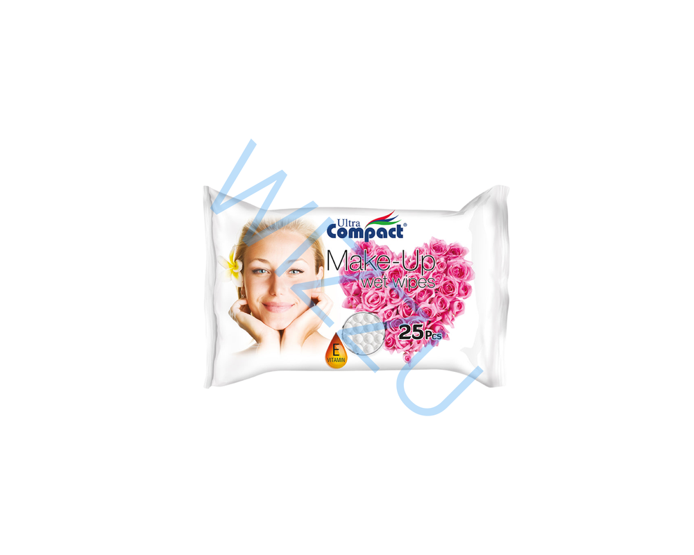 WW146 Влаж. сафетки Compakt MAKE-UP ROSE 25 шт/10 шт/80 шт в уп