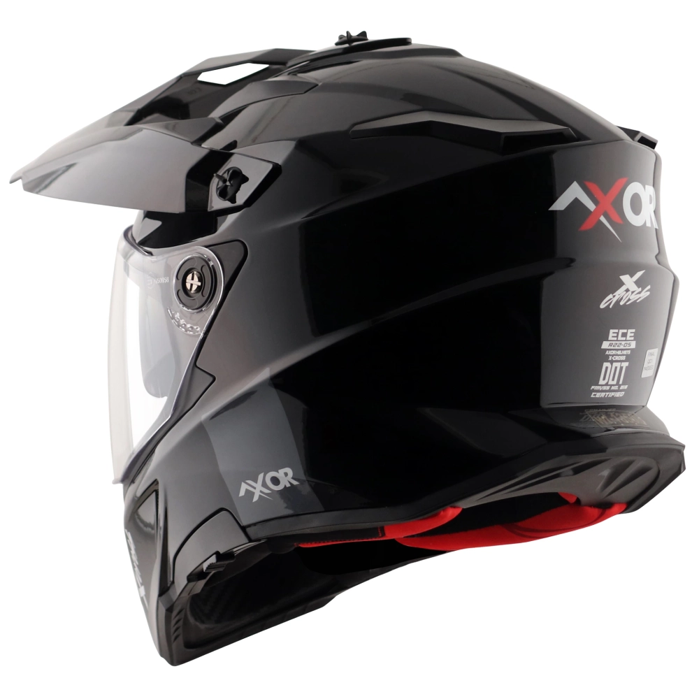 Шлем AXOR X-CROSS DUAL VISOR-E SC, с визором, цвет черный (XL)