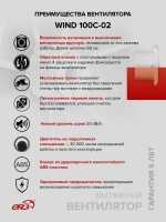 Вентилятор накладной WIND D100 обр.клапан тяг.выкл. ERA