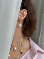 Колье "Ренессанс" с кристаллом Swarovski и жемчугом Майорка, оттенок золото