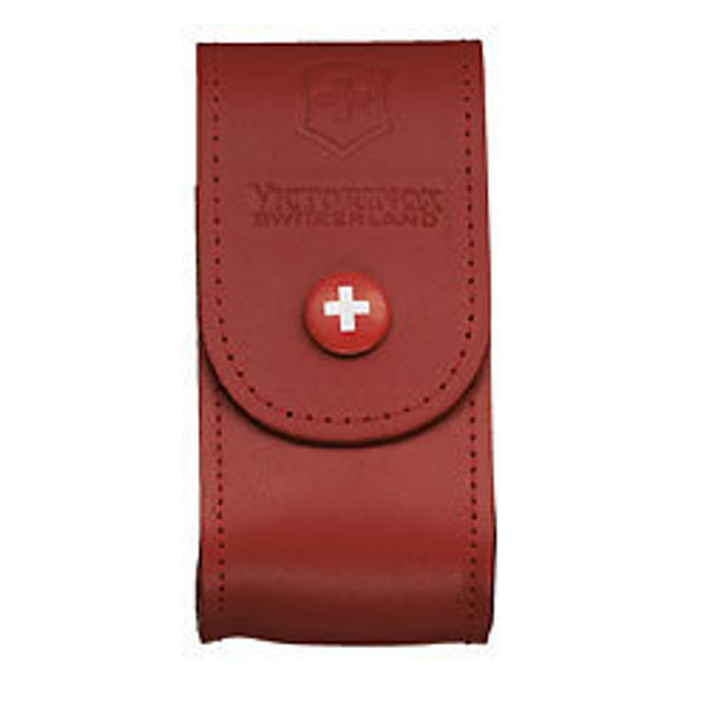 Чехол кожаный Victorinox для ножа 91 мм толщиной 5-8 уровней, красный