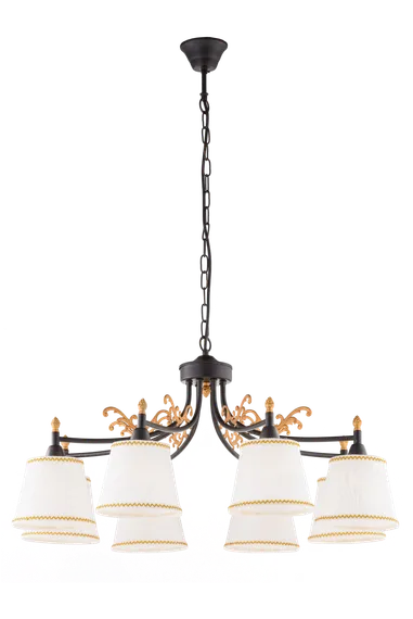 Люстра подвесная Sfera Sveta 85646/8 BK+MGD, 8×40 Вт, золотая и чёрная