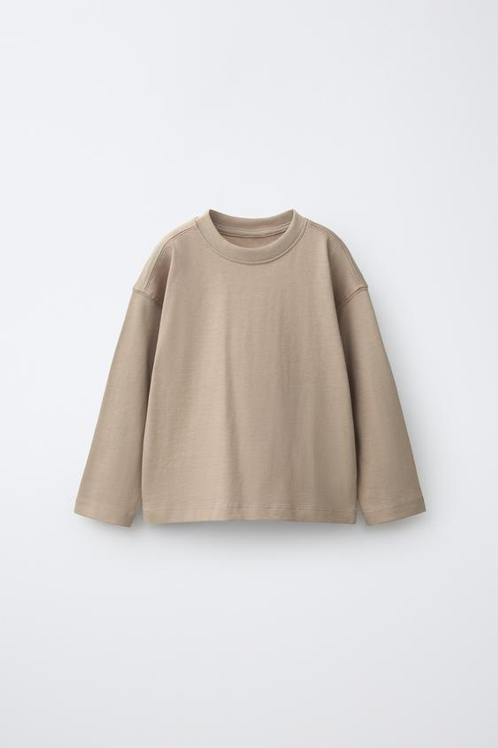 ZARA ОДНОТОННЫЙ ЛОНГСЛИВ, СЕРОВАТО-КОРИЧНЕВЫЙ