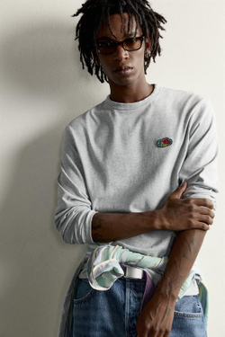 ZARA - FRUIT OF THE LOOM™ ФУТБОЛКА С НАШИВКОЙ, СЕРЫЙ МЕЛАНЖ