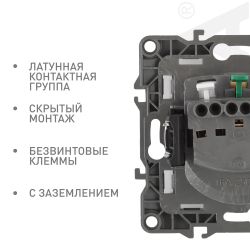 Розетка ЭРА Серия 12 12-2101-15 2P+E Schuko 16A-250В IP20 перламутр | Эра 12