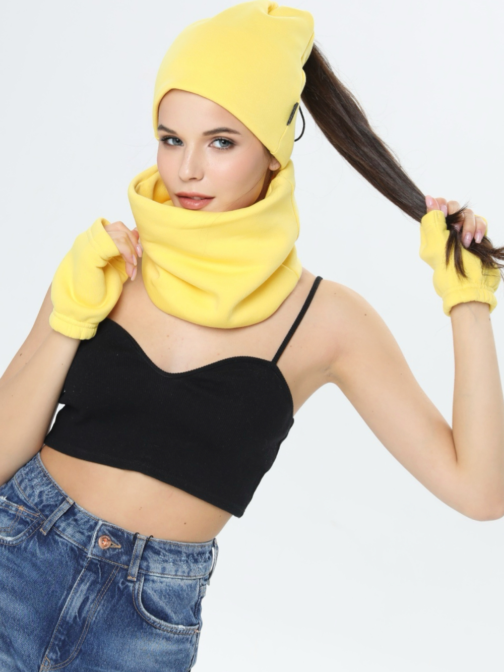 Митенки женские из футера с начесом