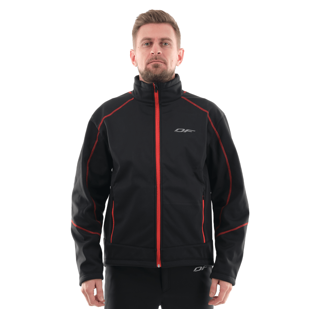 КУРТКА МУЖСКАЯ DRAGONFLY EXPLORER BLACK-RED SOFTSHELL