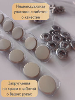 Кнопки для одежды и кожи Альфа металлические цветные 15 мм, 10 штук