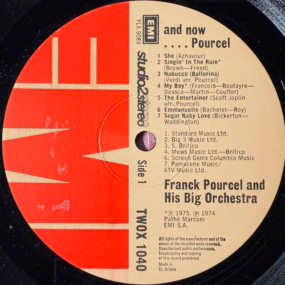 Frank Pourcel And His Big Orchestra ‎– And Now.....Pourcel (Англия 1975г.) Promo