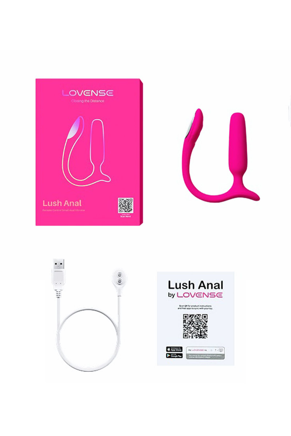 Розовый анальный вибратор с клиторальной стимуляцией Lush Anal (Цвет: розовый)