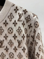 Женский кардиган Louis Vuitton с жаккардовым узором Monogram — молочный — фото 3