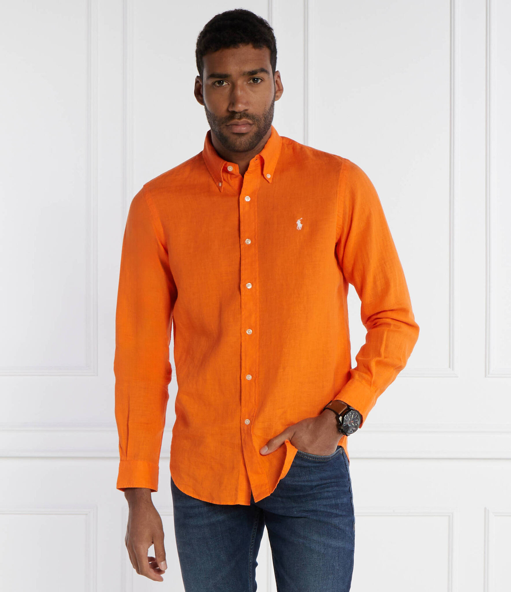 Льняная рубашка POLO RALPH LAUREN - оранжевый(710794141)