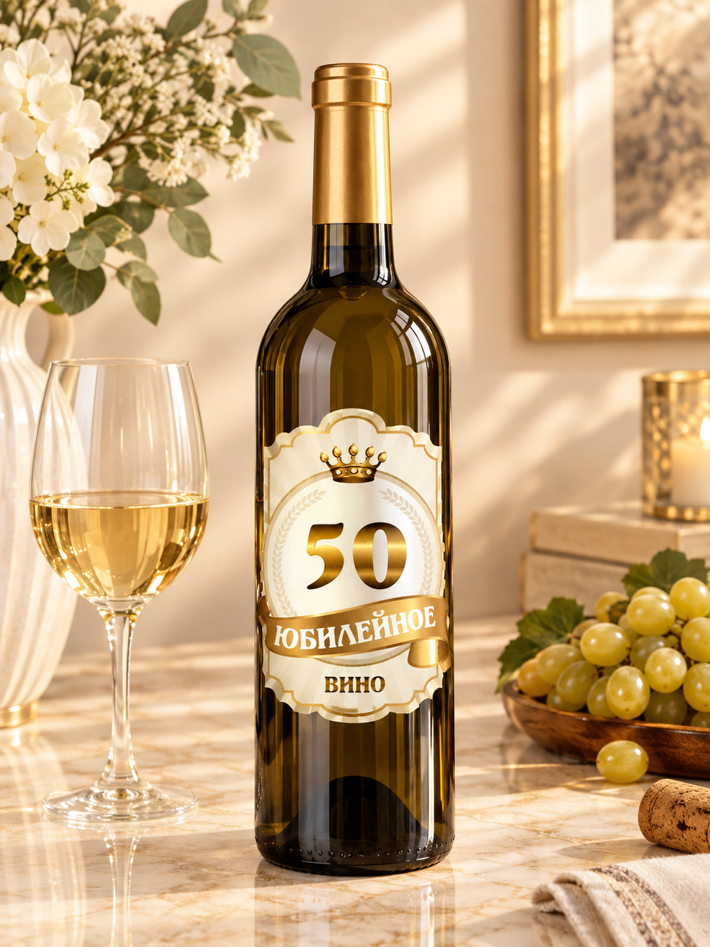 Наклейка на бутылку Юбилейное вино 50