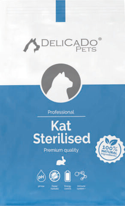 Сухой корм DeliCaDo Sterilised для стерилизованных кошек, с кроликом, 1.5 кг