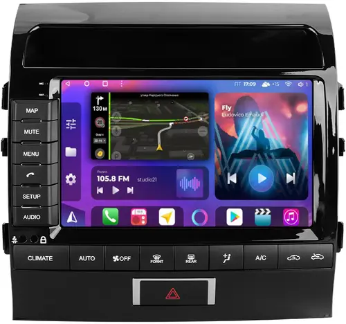 Магнитола для Toyota Land Cruiser 200 2010-2012 (климат на ШГУ) - FarCar S500-TS20 монитор 9.5" 2K QLED на Android 14, Быстрейшая, CarPlay, 4G SIM-слот