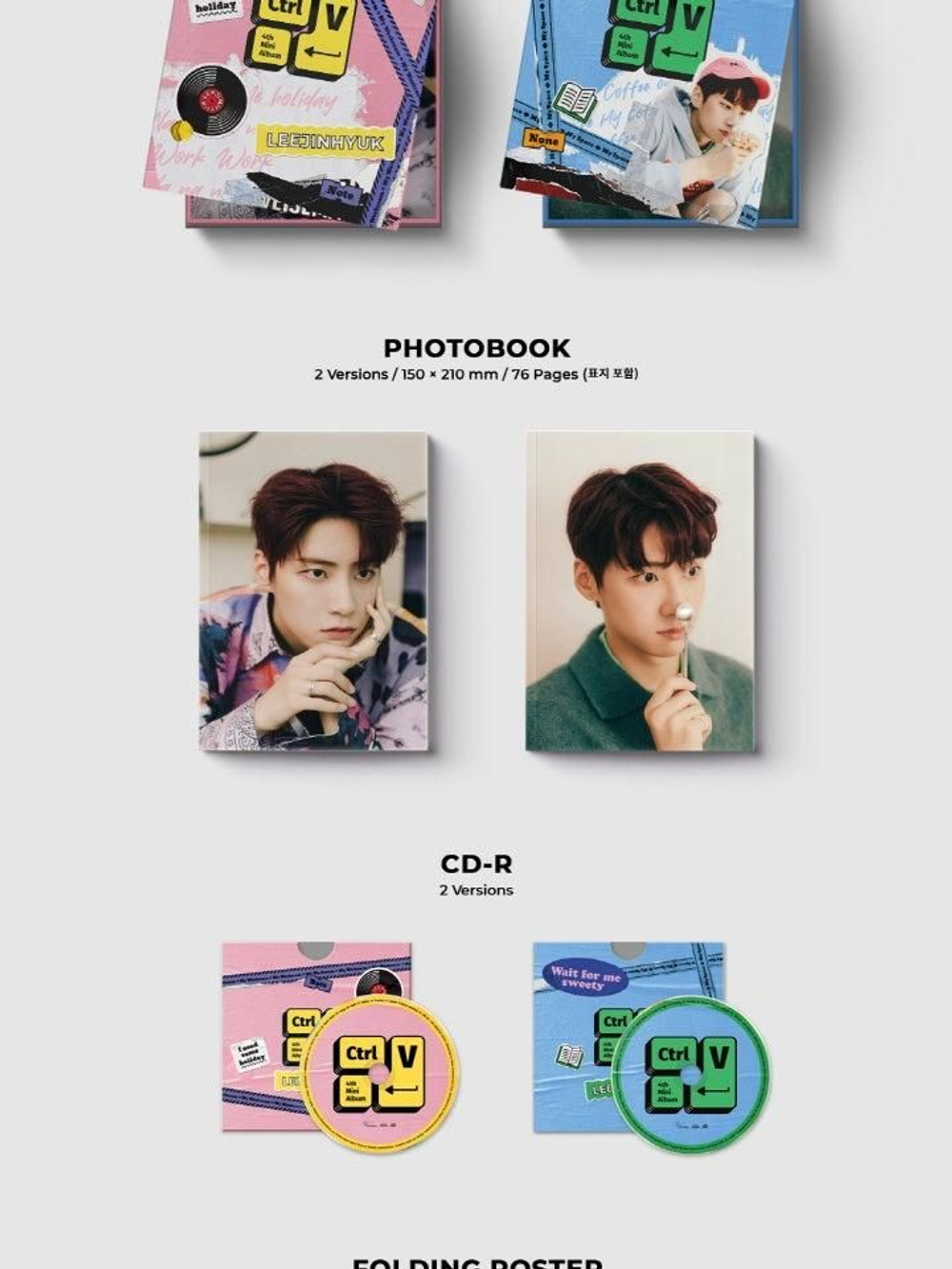 Альбом LEE JIN HYUK - CTRL+V 4th Mini Album 2 Version SET