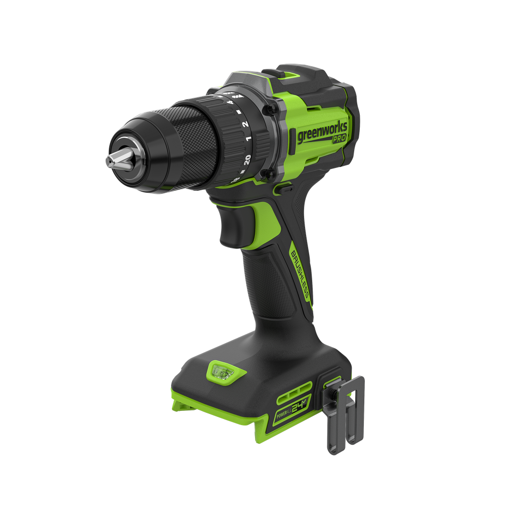 Дрель-шуруповерт ударная акк. Greenworks HD560, 24V, б/щет, 0-500 / 0-2000 об/мин, 30/60 Нм, 13мм, Anti-kickback, без АКБ и ЗУ (HD56000)