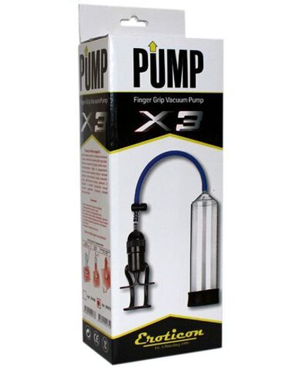 Прозрачная вакуумная помпа Eroticon PUMP X3 с ручным насосом (Цвет: прозрачный)