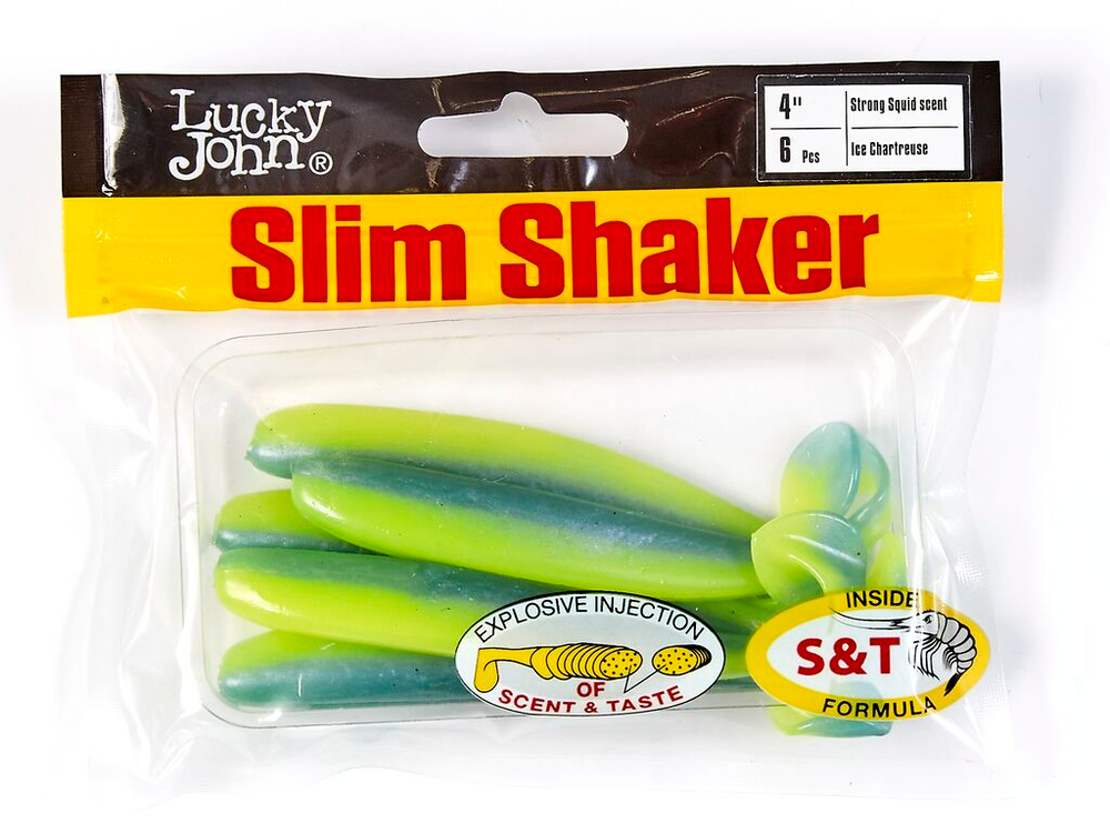 Виброхвосты съедобные LJ Pro Series SLIM SHAKER 4in (10 см), цв. T57, 6 шт.