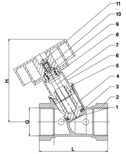 Клапан балансировочный муфтовый TAFLINE, ручной KPF-Opti, ДУ20