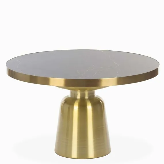 Кофейный стол Vaso Marable Ø80х44 см, черный мрамор, бронза