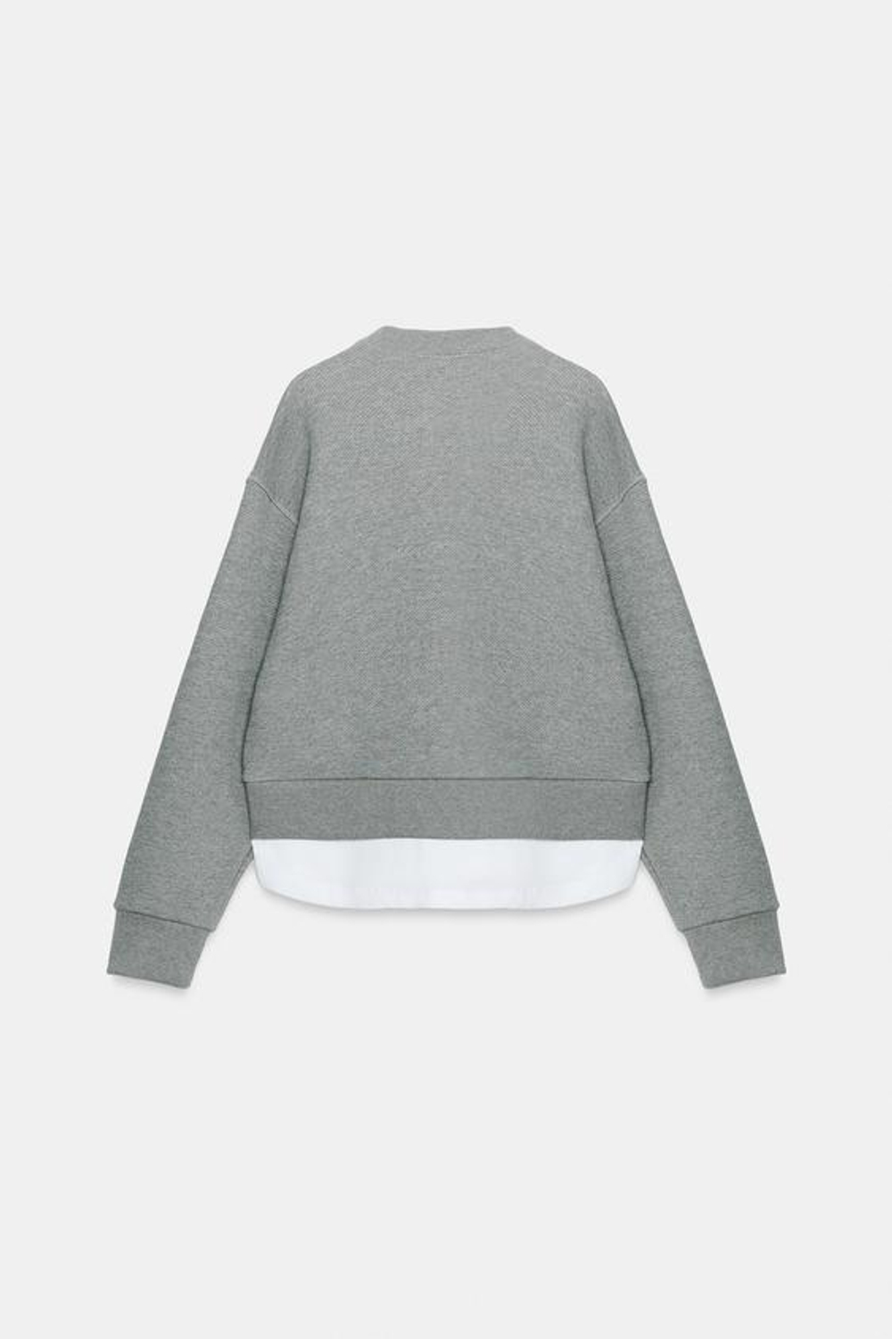 ZARA КОМБИНИРОВАННАЯ ТОЛСТОВКА, СЕРЫЙ МЕЛАНЖ