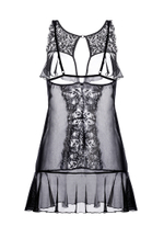 Комбинация Erolanta Lingerie Collection с открытой грудью черная 50-52