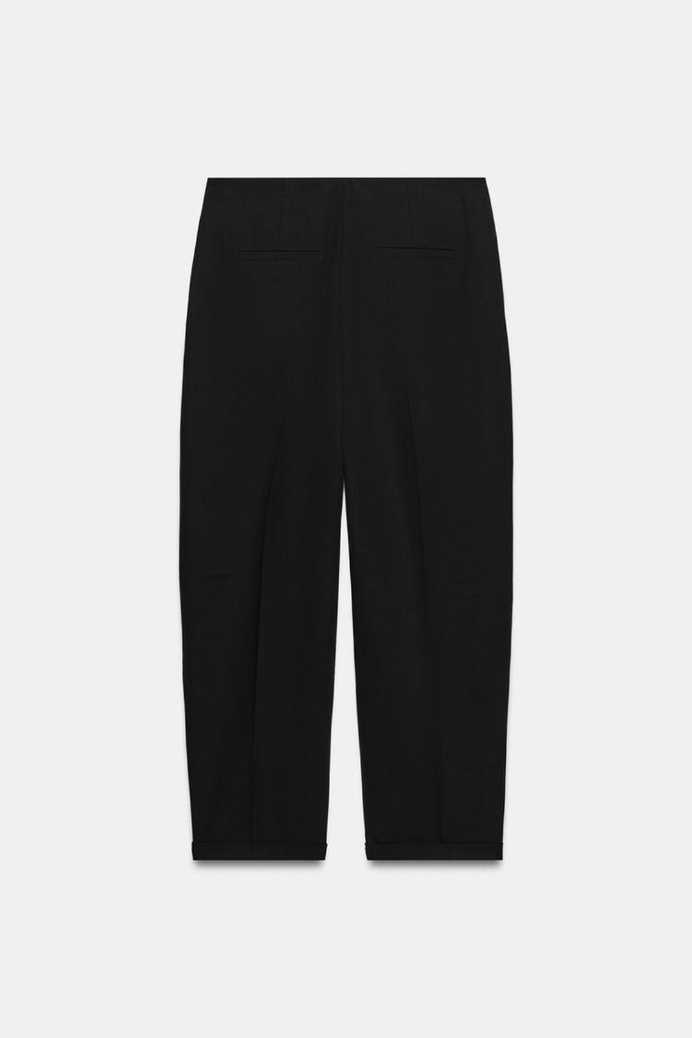 ZARA БРЮКИ С ВЫСОКОЙ ПОСАДКОЙ И СКЛАДКАМИ — ZW COLLECTION, ЧЕРНЫЙ
