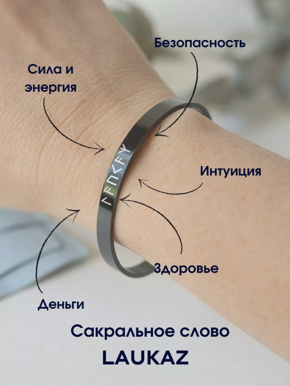 Браслет амулет с рунами Защита, благополучие