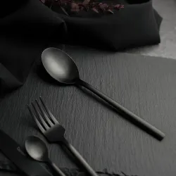 Ложка столовая 19,5 см матовая черный цвет Black Sapporo PVD P.L. - Davinci [12]
