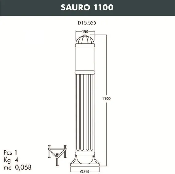 Наземный светильник Sauro D15.555.000.LXF1R.FC1 Fumagalli