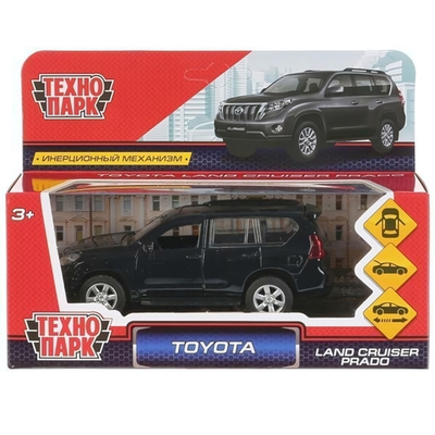 Модель ин. мет. "Toyota Prado" 12см, открыв. двери, чёрный в коробка PRADO-BK