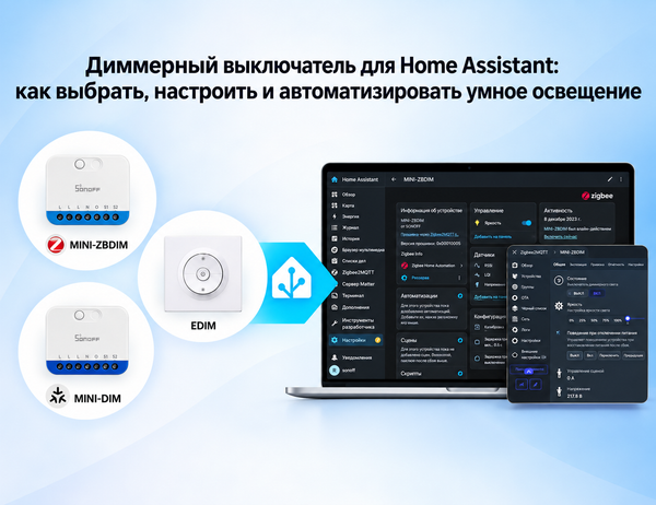 Диммер Home Assistant: регулировка яркости, сцены и автоматизации Диммер Home Assistant: регулировка яркости, сцены и автоматизации