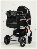 Коляска Belecoo/Luxmom 530-W 2в1 Чёрный текстиль