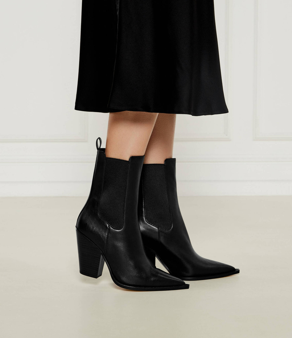 Кожаные ковбойки LENI Michael Kors - черный(40T4LNHE5L)