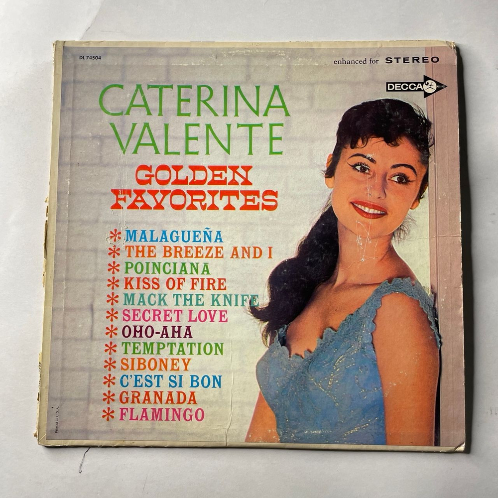 Винтажная виниловая пластинка LP Caterina Valente, Golden Favorites (США 1964)