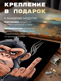 Картина Ярость гориллы на стену 30х40см 1шт.