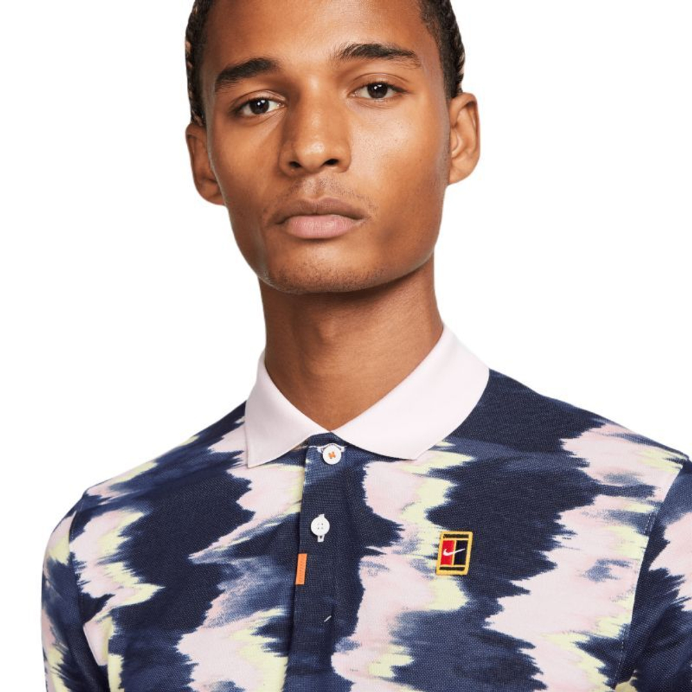 Мужское теннисное поло Nike Print Slim-Fit Polo - pink foam