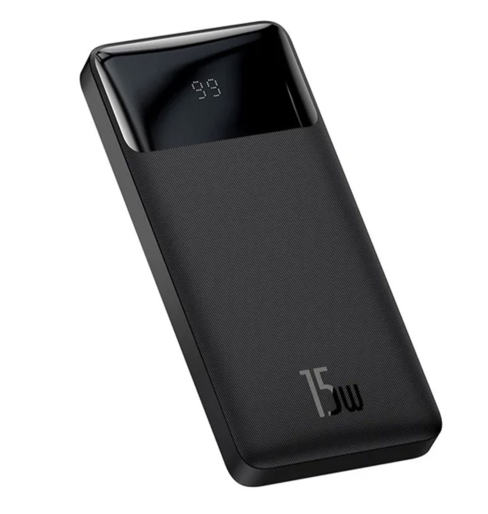 Внешний аккумулятор повербанк чёрный Power Bank 10000mAh 15W BASEUS PPBD10