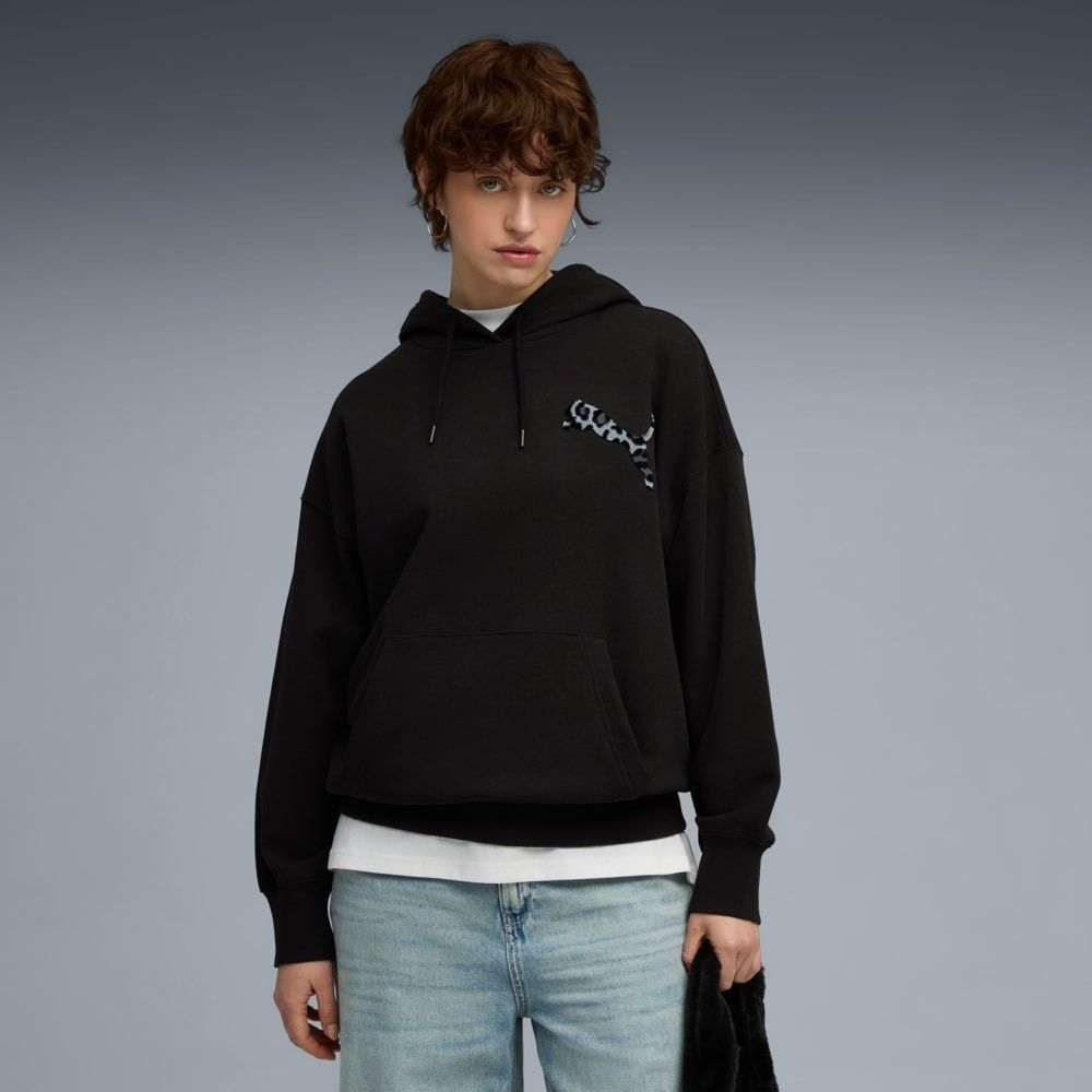 Толстовка женская PUMA LEO LUXE Oversized Hoodie TR