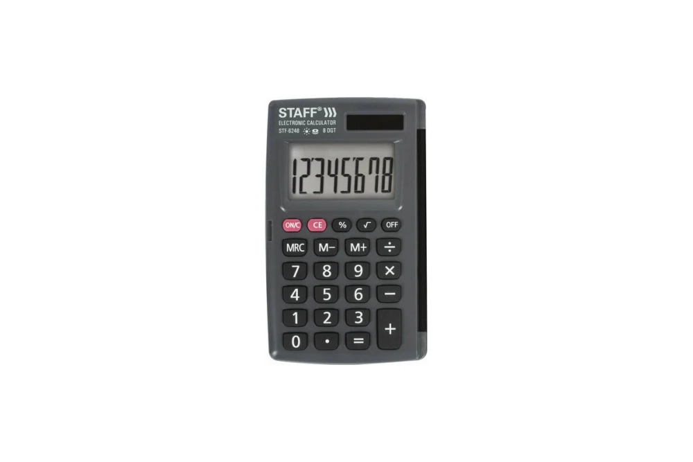 Карманный калькулятор STAFF STF-6248 104х63мм, 8 разрядов, двойное питание, 250284