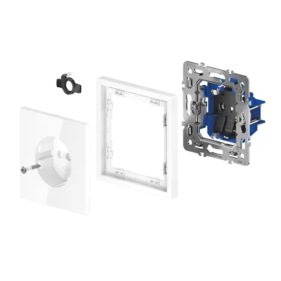 Розетка с заземлением и защитными шторками, с USB, A+С Voltum S70 Титан VLS040506