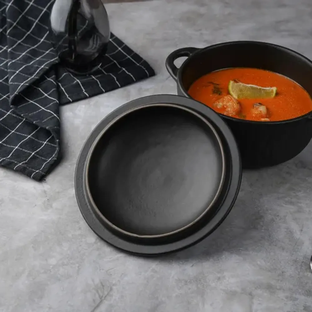 Бульонница 500 мл d 14 см h7 см с крышкой Black Raw Wood P.L. Proff Cuisine [6]