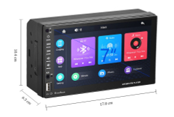 Автомагнитола сенсорная 7" 2DIN (Carplay, Android Auto, Bluetooth, USB, AUX, Mirror Link)