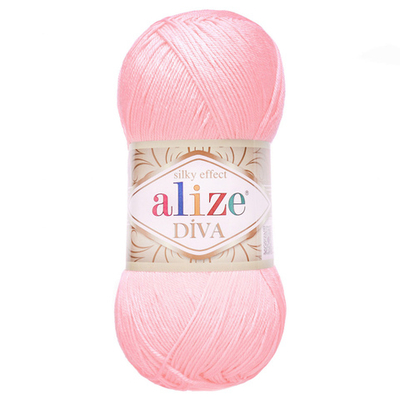 Пряжа Alize (Ализе) Diva / уп.5 мот. по 100 г, 350м, 185 бледно-розовый A