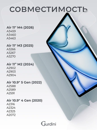 Чехол книжка для iPad Air 11" M2 / Air 4/5 (10.9") Gurdini Smart Magnet Series Sky Blue