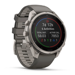 Garmin Fenix 9 PRO INREACH, 47 мм, SOLAR, Sapphire Titanium with Pebble Gray/Silver Gray Silicone Band