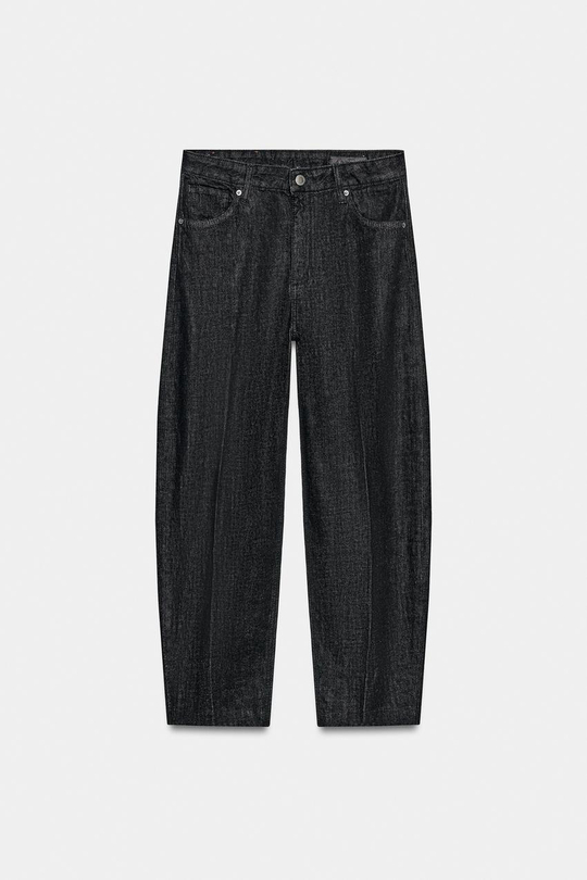 ZARA ДЖИНСЫ TAPERED С ВЫСОКОЙ ПОСАДКОЙ — ZW COLLECTION, ЧЕРНЫЙ