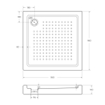 Акриловый поддон 95х95 Cezares TRAY-A-A-95-15-W с сифоном