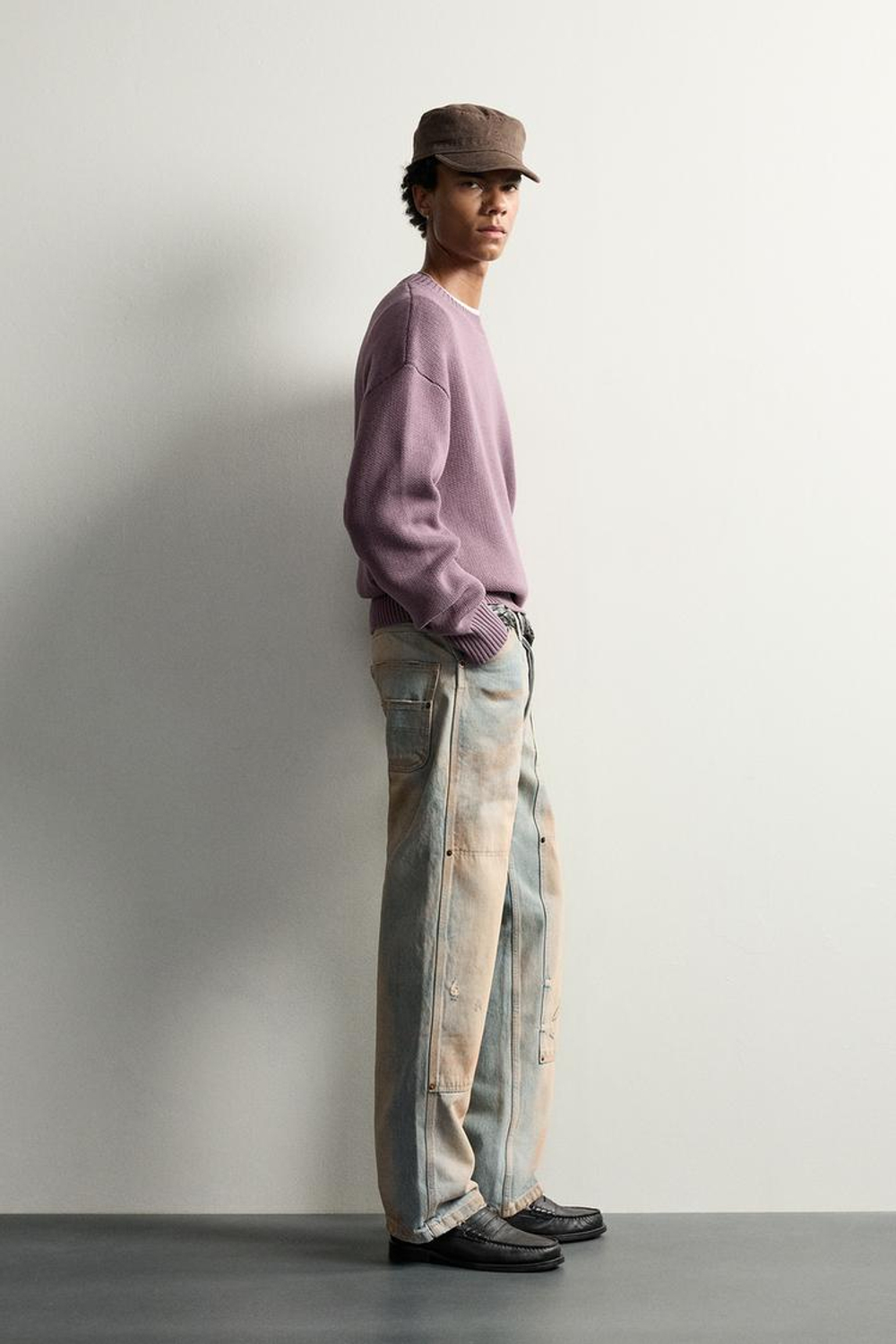 ZARA СВИТЕР RELAXED FIT ИЗ 100% ХЛОПКА, ЦВЕТ РОЗОВОГО МЕЛА
